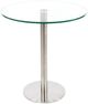 Furnishings' Mate Customizable Aris Glass Top 28'' Dining Table with Brushed Stainless Steel Base-0