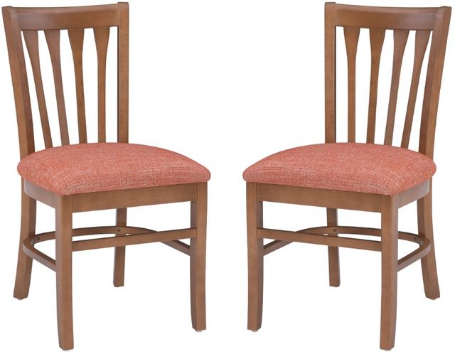 Linon Shelly 2-Piece Brown/Red Upholstered Dining Chair-0
