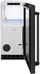 ZLINE Touchstone 15" 75 lbs. Black Stainless Steel Door Clear Cube Ice Maker with Drain Pump-2