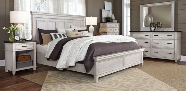 aspenhome® Caraway Aged Ivory King Panel Bed-3