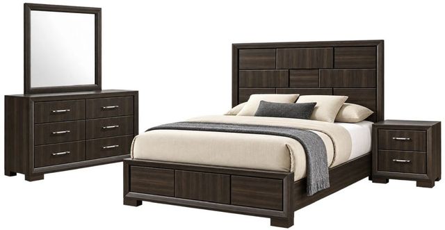 New Classic® Home Furnishings Langston 4-Piece Espresso Queen Panel Bedroom Set -0