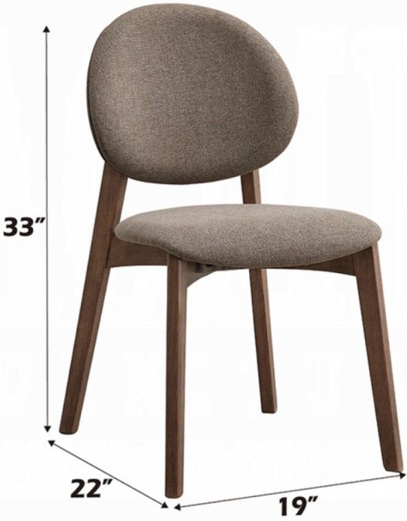 ACME Furniture Hadasa 2-Piece Light Brown/Walnut Dining Side Chair Set-2