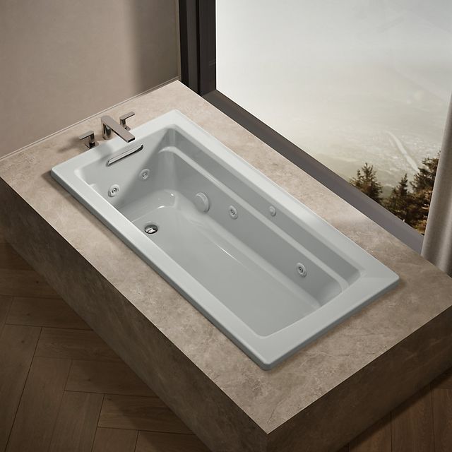 KOHLER® Archer® Ice Gray 66" x 32" Drop-In Whirlpool-1