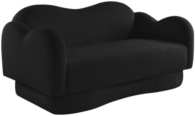 Meridian Furniture Bloom Black Teddy Fabric Loveseat-0
