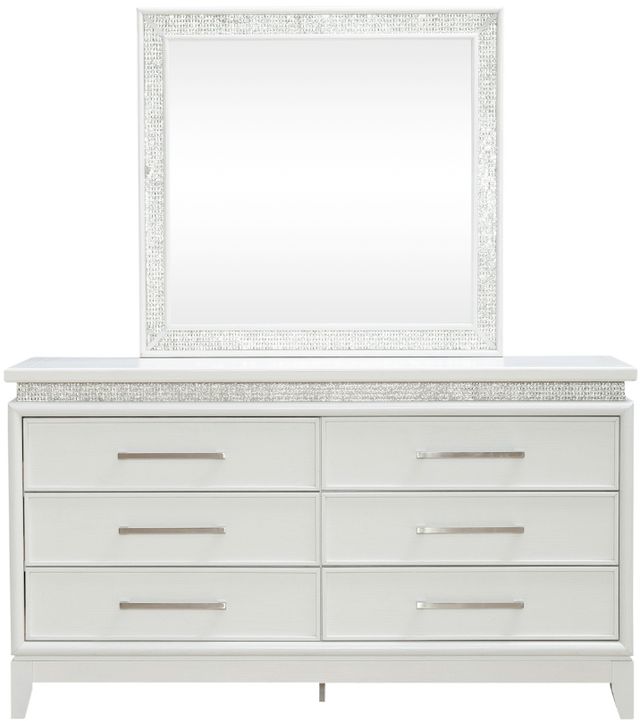Liberty Furniture Reflections Pearl White/Rhinestone Dresser and Mirror-2