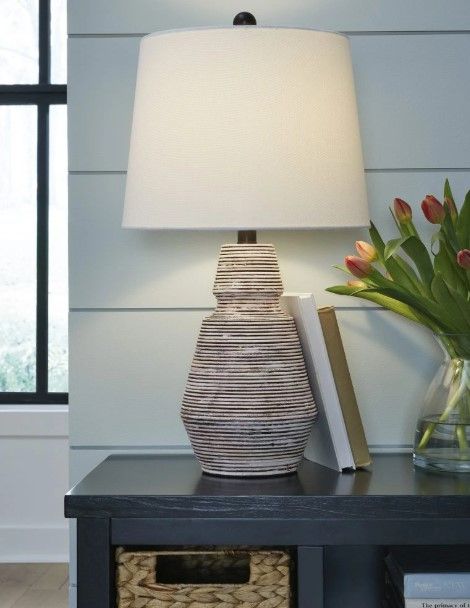 Signature Design by Ashley® Jairburns Brick Red/White Table Lamp-4