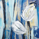 Olliix by INK+IVY Ocean Breeze Blossom 4 Piece Blue Gel Coat Printed on Canvas Set-3