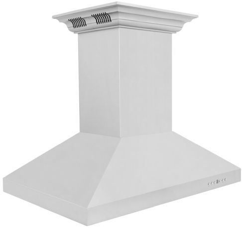 ZLINE 42" Stainless Steel Island Mounted Range Hood with CrownSound® Bluetooth Speakers-1