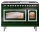 Ilve® Nostalgie II Noblesse 48'' Emerald Green Pro Style Dual Fuel Range with Chrome Trim-1