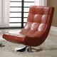 Furniture of America® Trinidad Mahogany Red Swivel Accent Chair-1