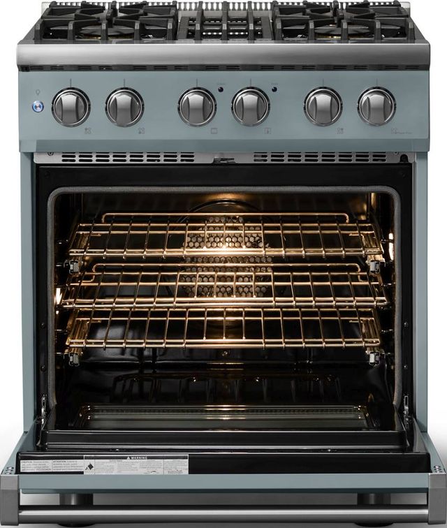 Viking® 5 Series 30" November Sky Pro Style Dual Fuel (NG) Range with Polished Chrome Trim-1