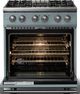 Viking® 5 Series 30" November Sky Pro Style Dual Fuel (NG) Range with Polished Chrome Trim-1