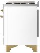 Ilve® Majestic III 48" White Pro Style Dual Fuel Liquid Propane Range with Griddle and Brass Trim-3