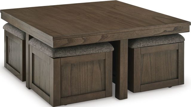 Signature Design by Ashley® Boardernest 5-Piece Brown Coffee Table and Stool Set-0