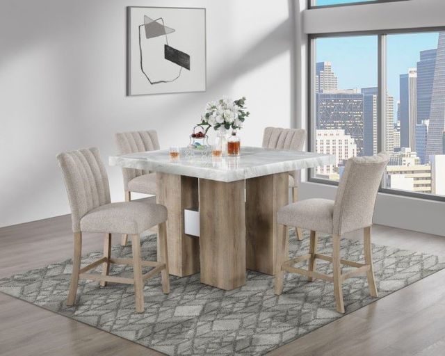 Global Furniture USA D04 5-Piece Beige/Natural Silver Bar Dining Set-1