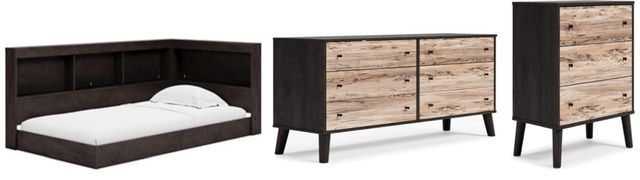 Signature Design by Ashley® Piperton 3-Piece Brown Twin Bookcase Storage Bed Set-0
