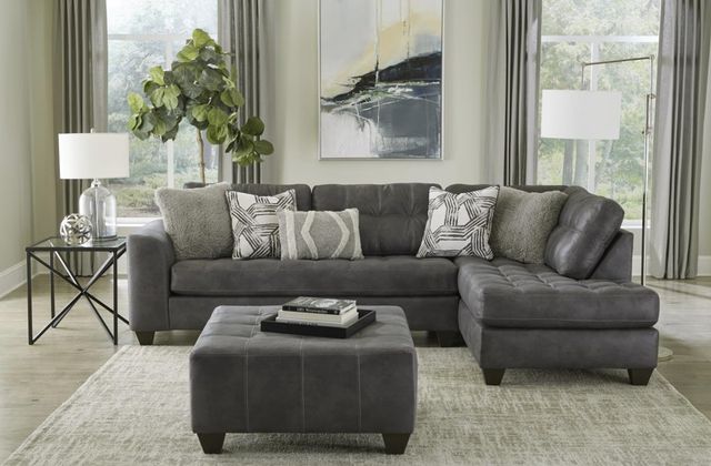 Albany Industries 2-Piece Crow Pewter Chaise Sectional-1