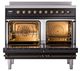 Ilve® Nostalgie II Noblesse 40'' Glossy Black Pro Style Induction Range with Burnished Trim-2