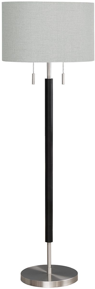 Monarch Specialties Inc. Nickel Metal Floor Lamp with Black Accents-0