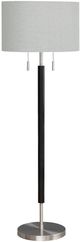 Monarch Specialties Inc. Nickel Metal Floor Lamp with Black Accents-0