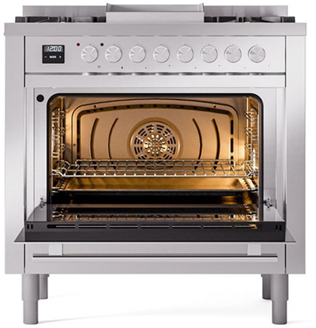 Ilve® Professional Plus II 36" Stainless Steel Pro Style Dual Fuel Range-1