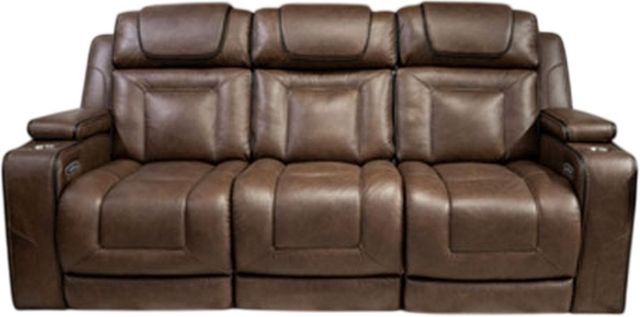 Signature Design by Ashley® Mestrino Hickory Power Reclining Sofa with Adjustable Headrest -0
