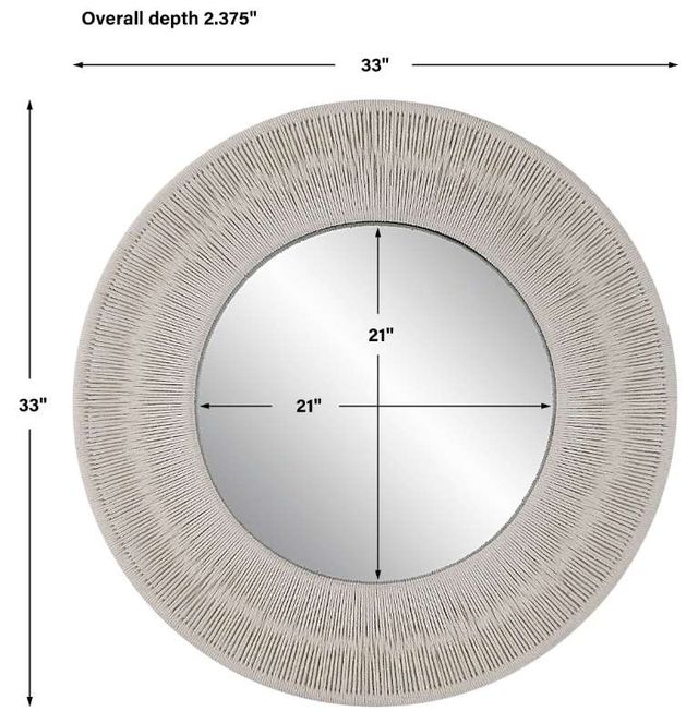 Uttermost® Sailor's Knot White Small Round Mirror-2