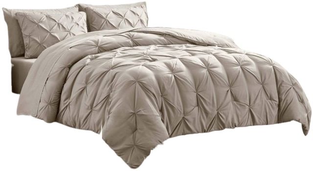 Sleeptone® 7-Piece Linen King Pinch Pleat Bed in a Bag-0