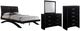 Crown Mark Galinda 4-Piece Black Queen Sleigh Bedroom Set-0