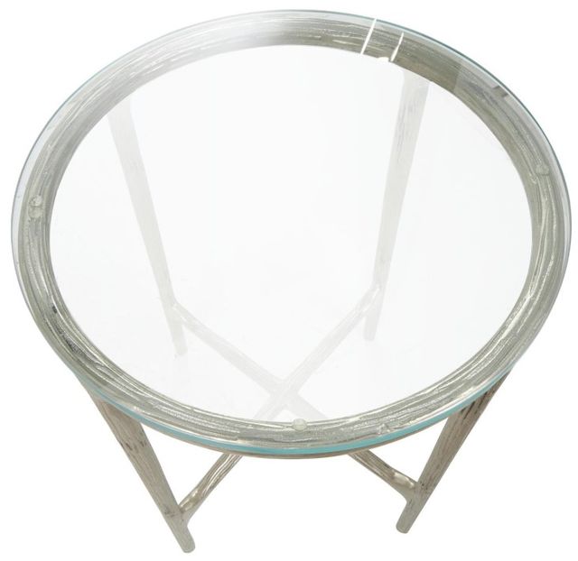 Deco Marche U Select Glass Top Accent Table with Silver Base-2
