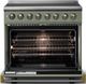 Viking® 5 Series 36" Eucalyptus Pro Style Induction Range with Brushed Brass Trim-1