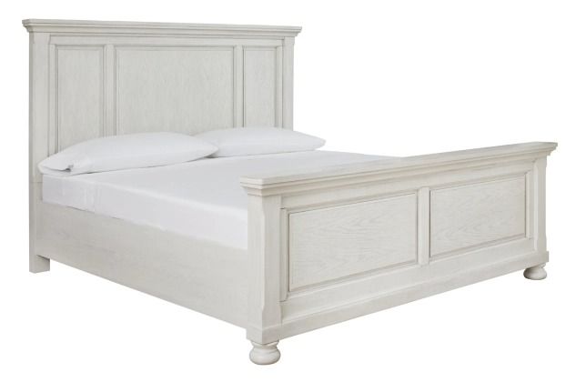 Signature Design by Ashley® Robbinsdale 4-Piece Antique White Queen Panel Bed Set-2