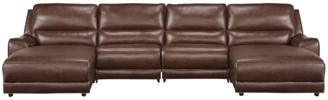 Signature Design by Ashley® Silverbrooke 4-Piece Canyon U-Shape Power Reclining Sectional and Double Chaise-0