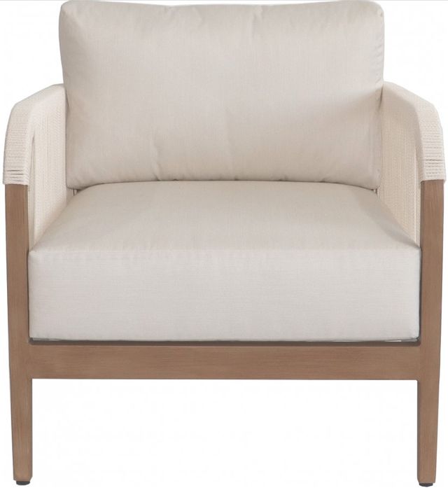 Meridian Furniture Maui Cream Aluminum/Fabric Outdoor Accent Chair-1