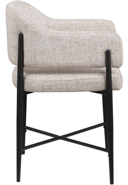 Meridian Furniture Dame Beige/Black Upholstered Dining Chair-2