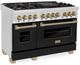 ZLINE Autograph Edition 48" Stainless Steel Pro Style Dual Fuel Range with Black Matte Door-2