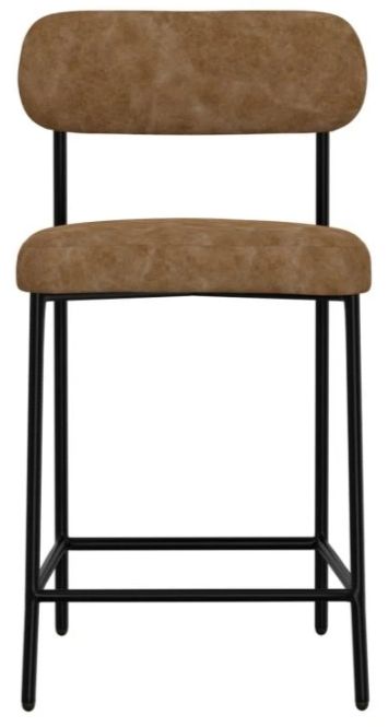 International Furniture Direct Seating Black/Cognac Counter Stool-2