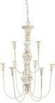 A & B Home Distressed White Bold Multi-Light Hanging Chandelier-0