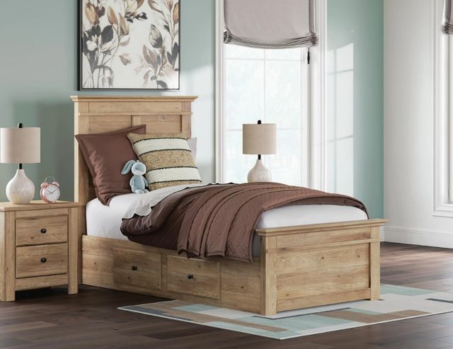 Signature Design by Ashley® Fenderport Tan 2-Drawer Twin Panel Storage Bed-1