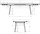 Amisco Customizable Lewis 112" Rectangular Extendable Table with 0.5" Taupe Glass Top and 2 Leaves-3