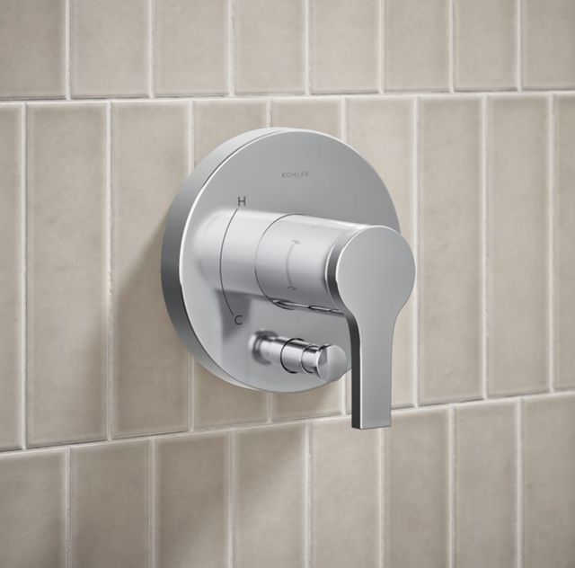 KOHLER® Elate® Rite-Temp® Polished Chrome 2.5 GPM Shower Trim Kit with Push-Button Diverter-3