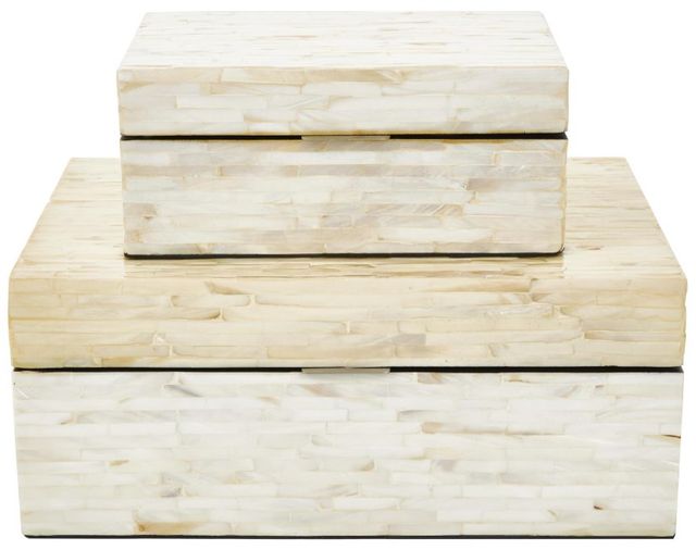Deco Marche 2-Piece White Handmade Box Set-0