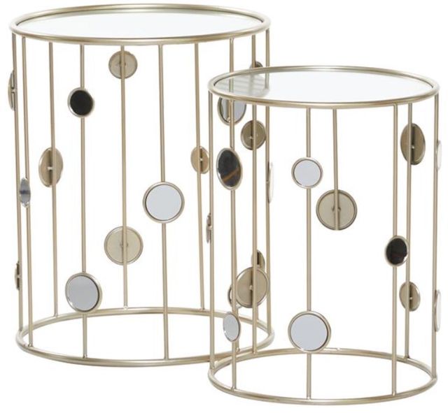 Deco Marche 2-Piece Champagne End Table Set-1