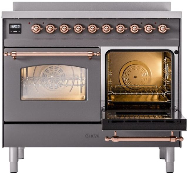 Ilve® Nostalgie II Series 40" Matte Graphite Pro Style Induction Range-3