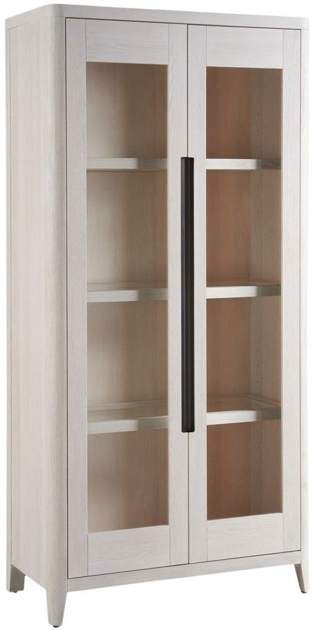 Universal Explore Home™ New Modern Zella White Oak Display Cabinet-0