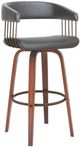 Armen Living Topanga Gray/Walnut Swivel Counter Stool-0