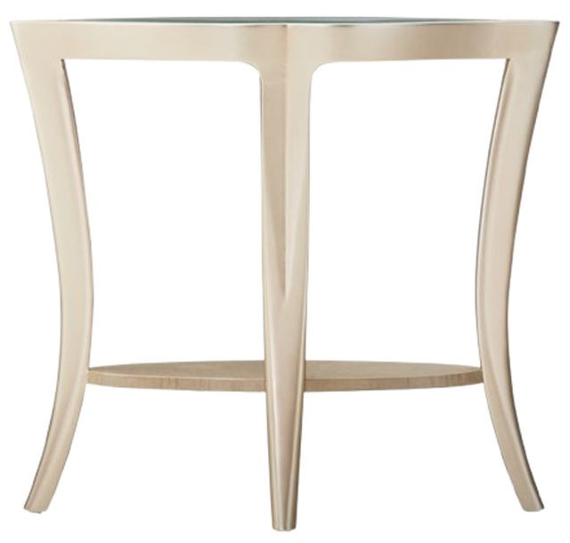 Michael Amini® Malibu Crest Glass Top End Table with Chardonnay Base-3