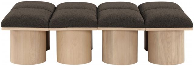 Meridian Furniture Pavilion 8-Piece Brown/Natural 62" Modular Bench Set-1