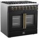 FORNO® Galiano Series Alta Qualita 36" Black and Antique Brass Pro Style Dual Fuel Range-2