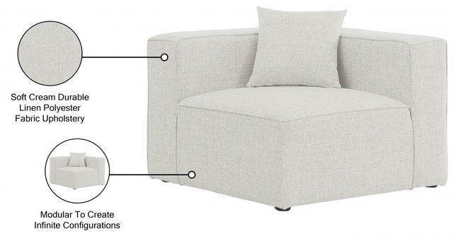 Meridian Furniture Cube Cream Corner Chair-3